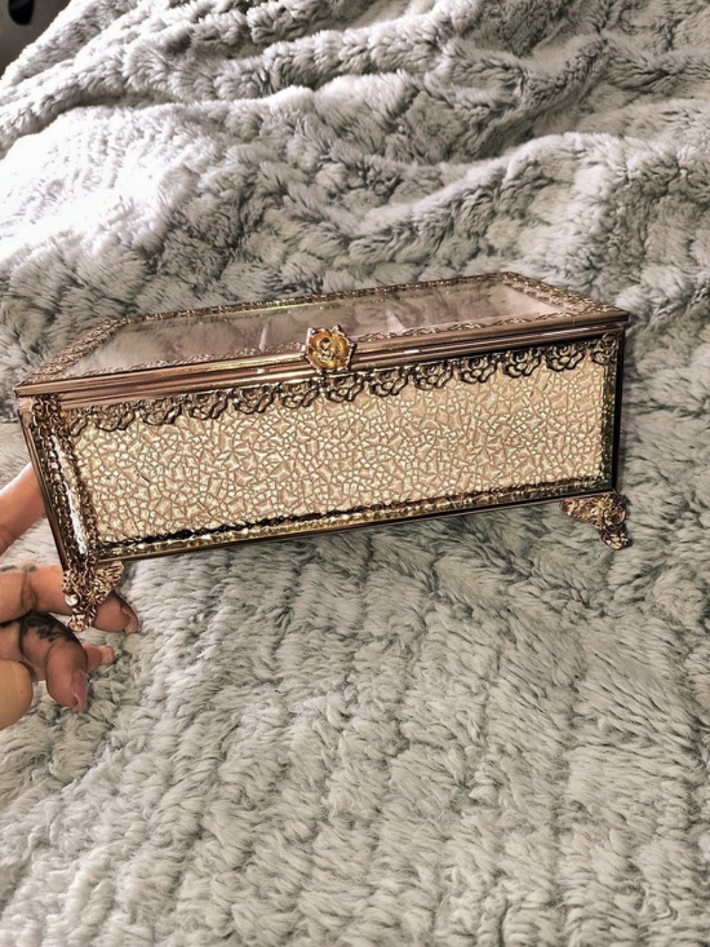 Pink Floral Jewelry Organizer Box